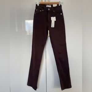 ZARA high rise full length jeans brown